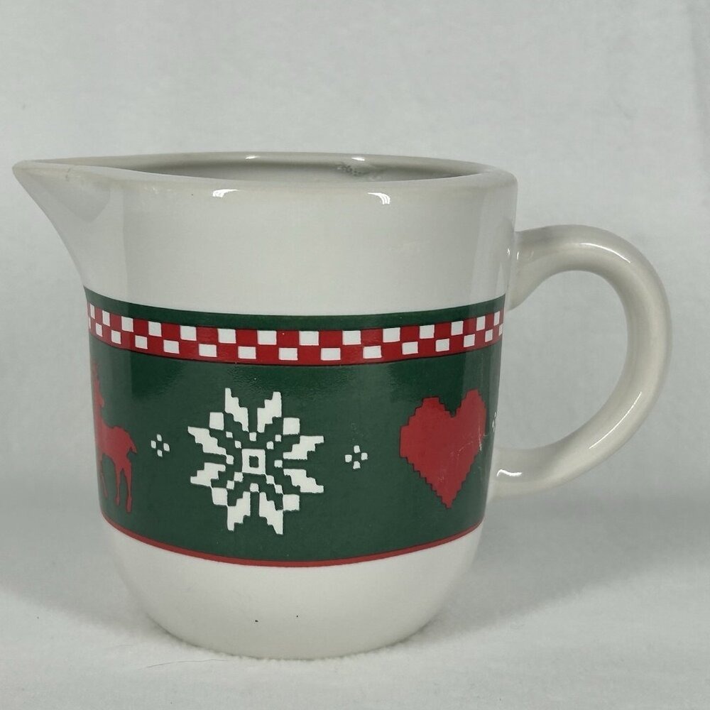 VTG Christmas Creamer Northwoods Snowflake Heart 1992 Holiday